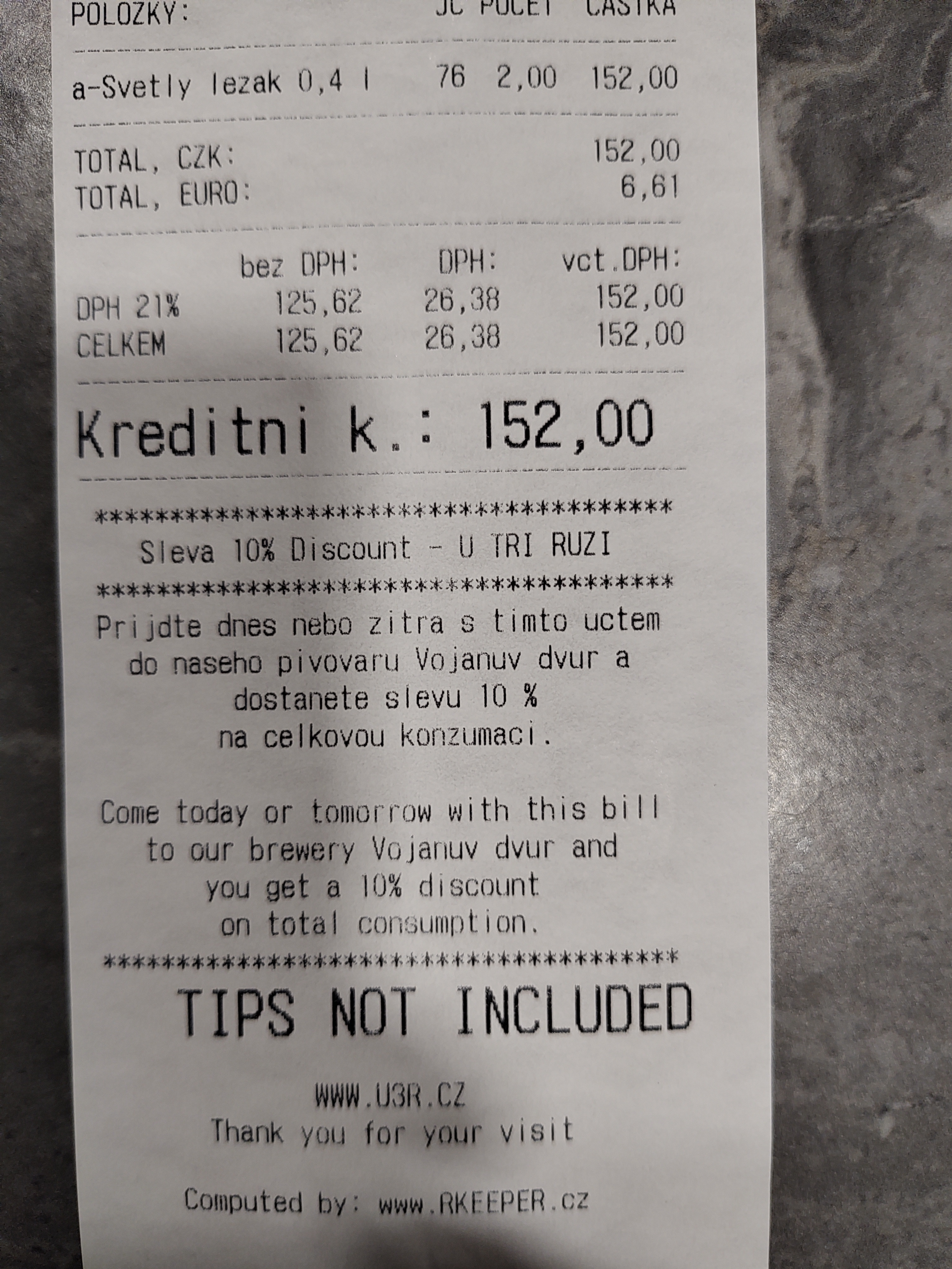 Descuento para el brewpub Pivovar Vojanův Dvůr si vas desde U Tří růží