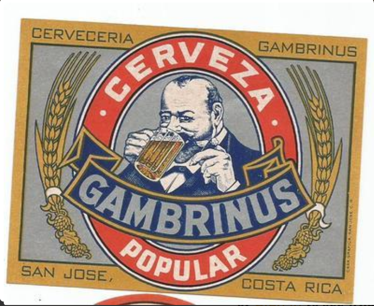 Logo cerveza Gambrinus de Costa Rica con la imagen de Viktor Cibich