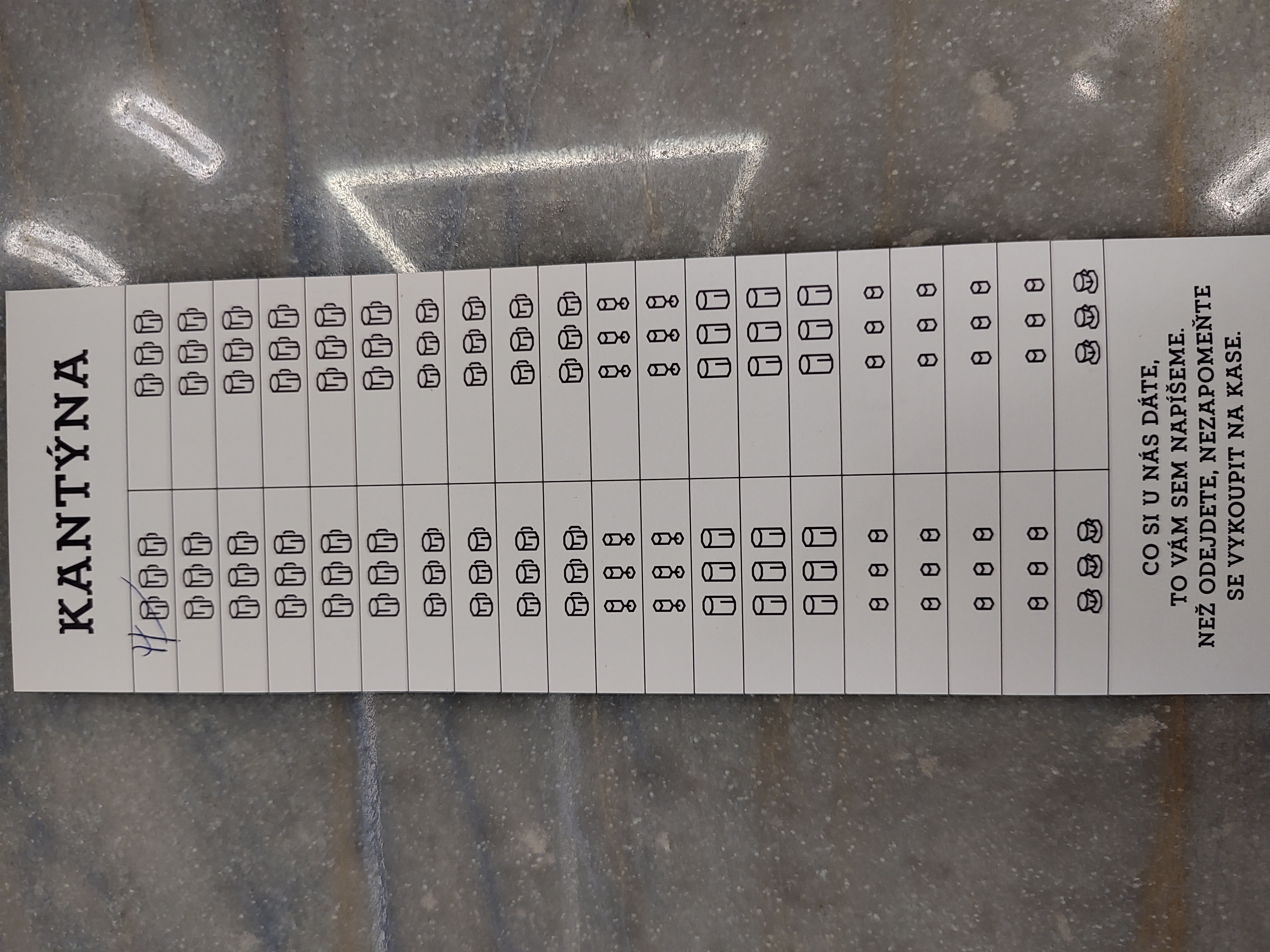 lístek Kantýna en Praga