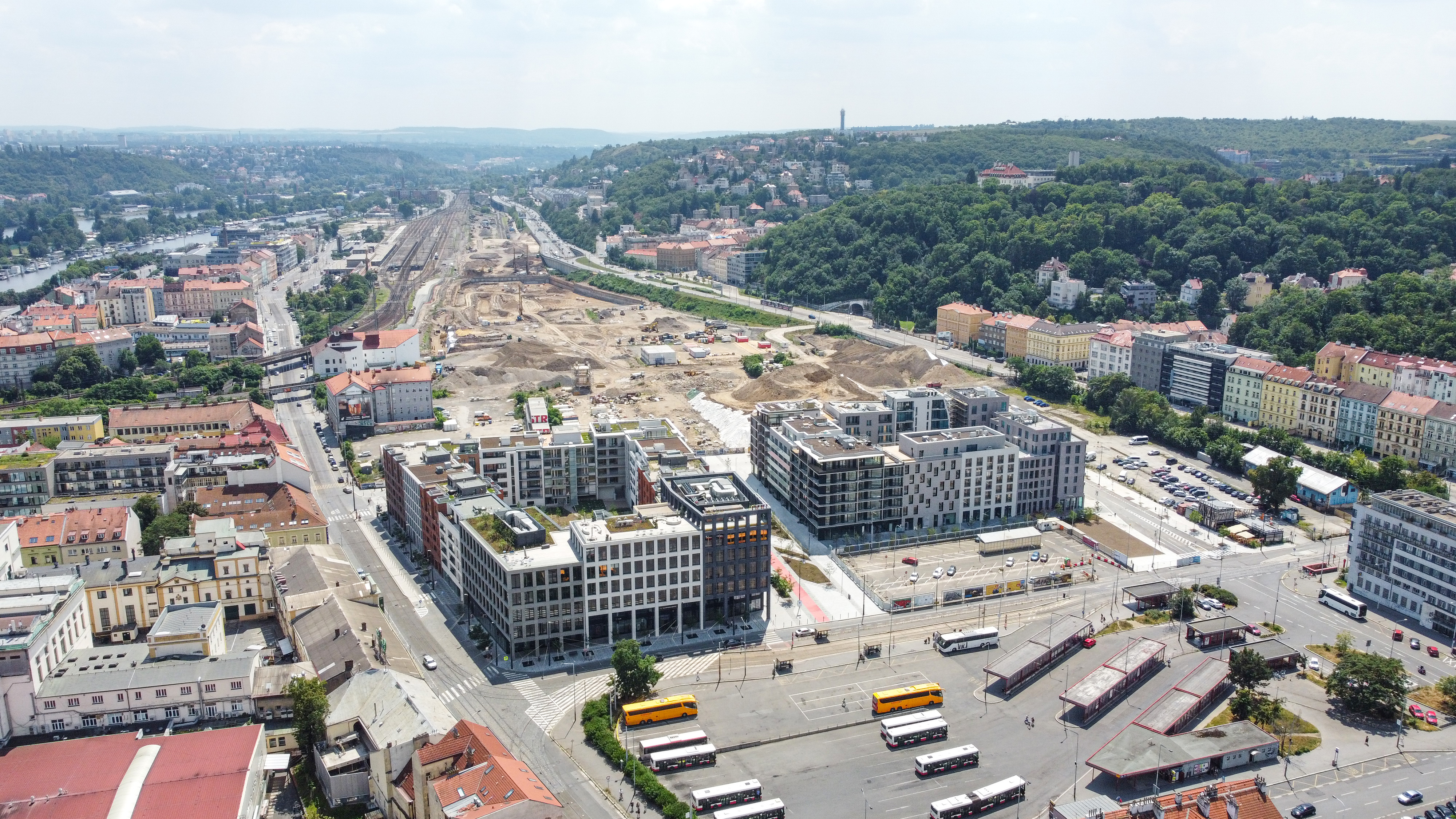 Obras en Smíchov City, Praga