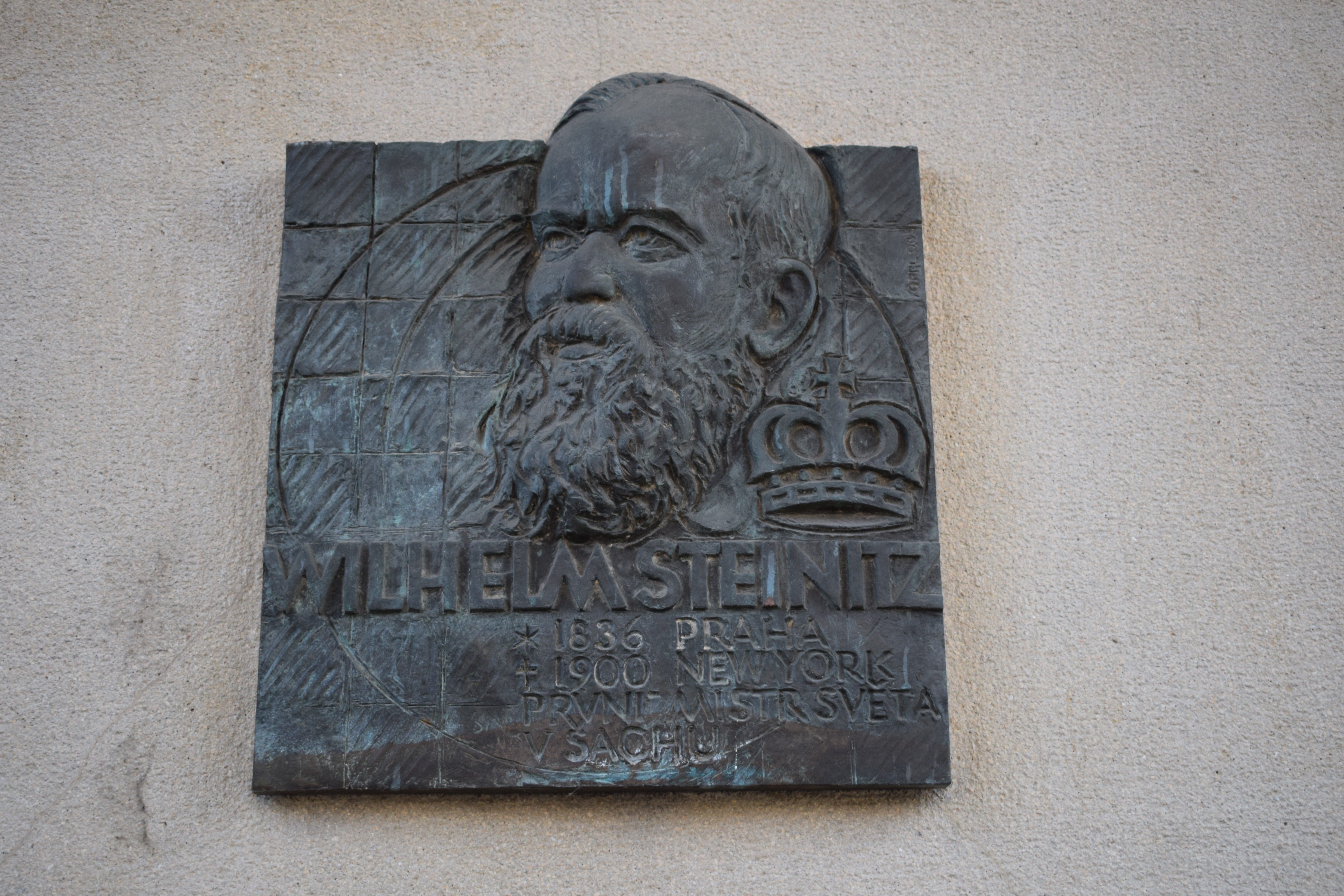 Placa conmemorativa de Wilhelm Steinitz en Praga